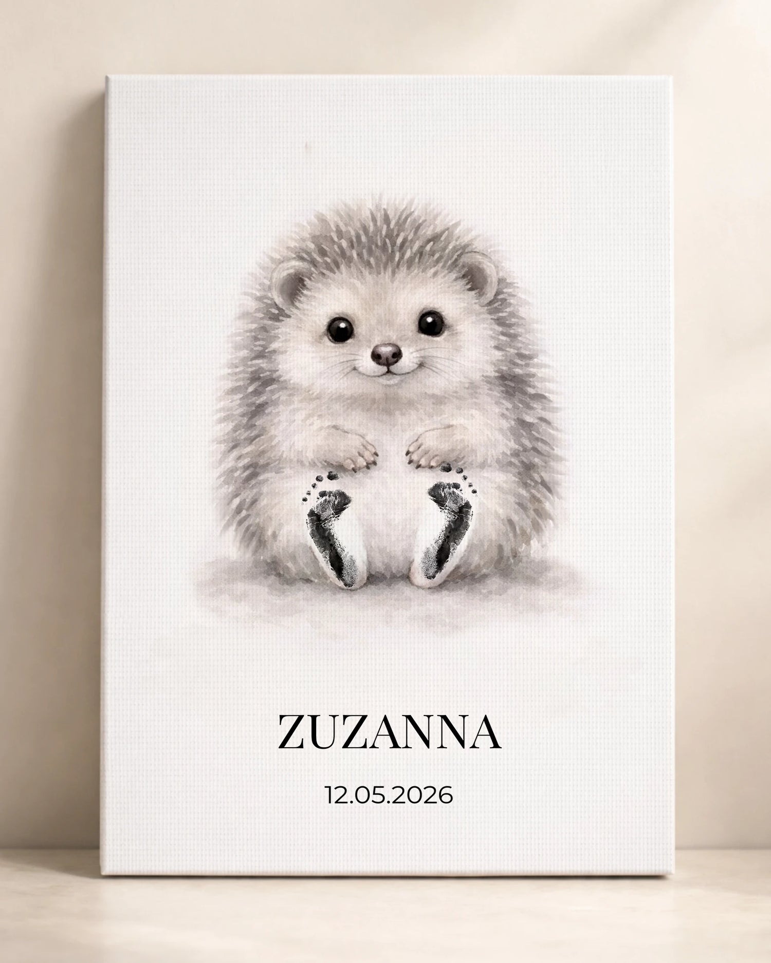 Personalizowany obraz z odciskiem dłoni i stópki dziecka delfin