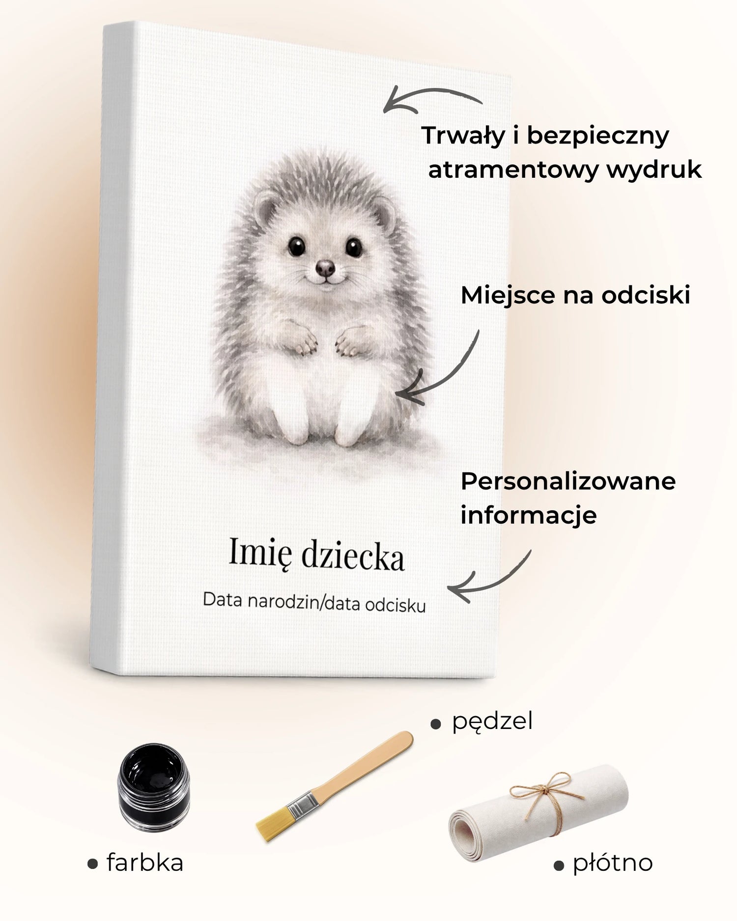 Personalizowany obraz z odciskiem dłoni i stópki dziecka delfin